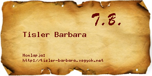 Tisler Barbara névjegykártya